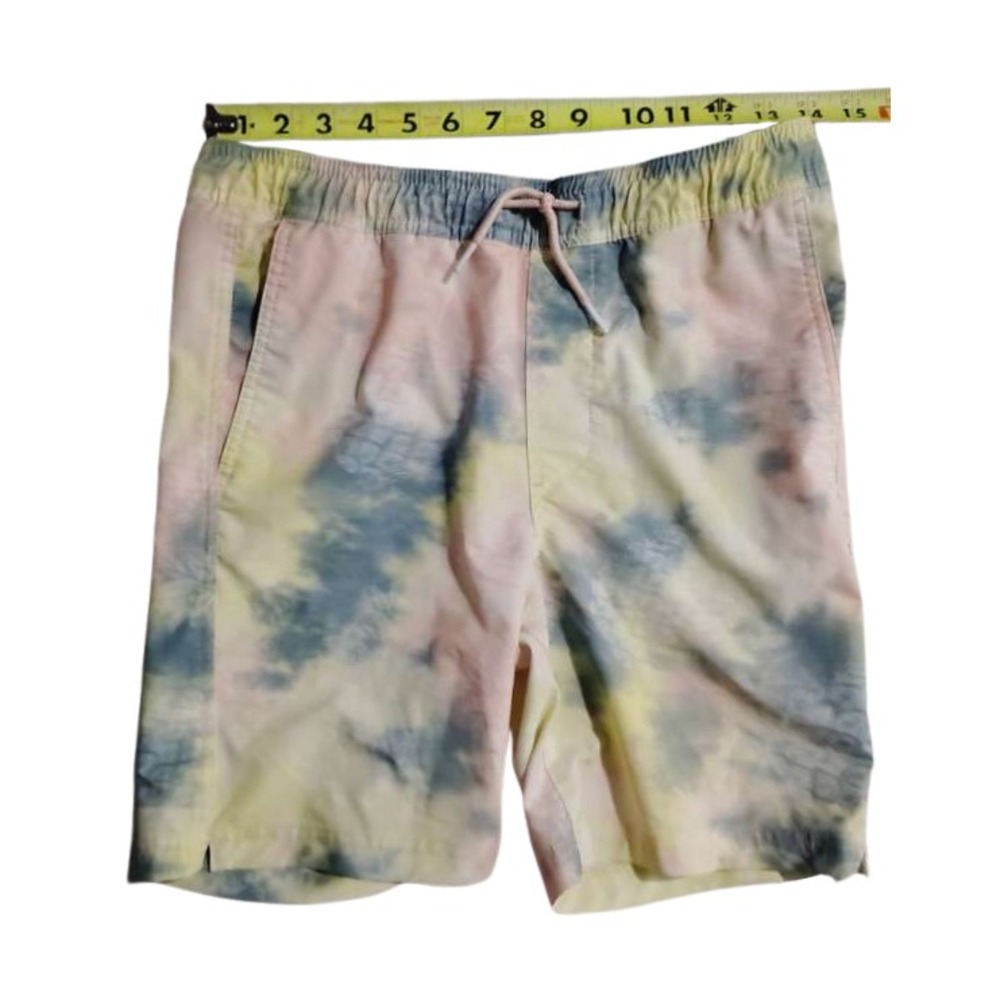 Blue Crown Mens Tie Dye Swim Trunks Shorts XL Pink Yellow Blue Elastic Waist - Picture 3 of 8